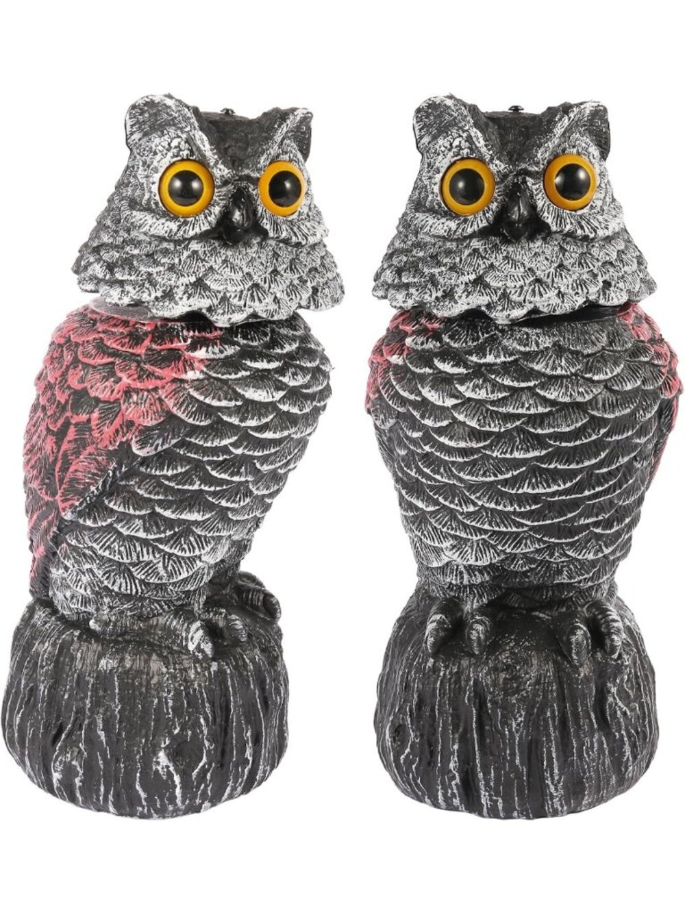 2 Pack Bobblehead Owl Decoys - Scare Birds Away, Garden & Patio Decor Statues